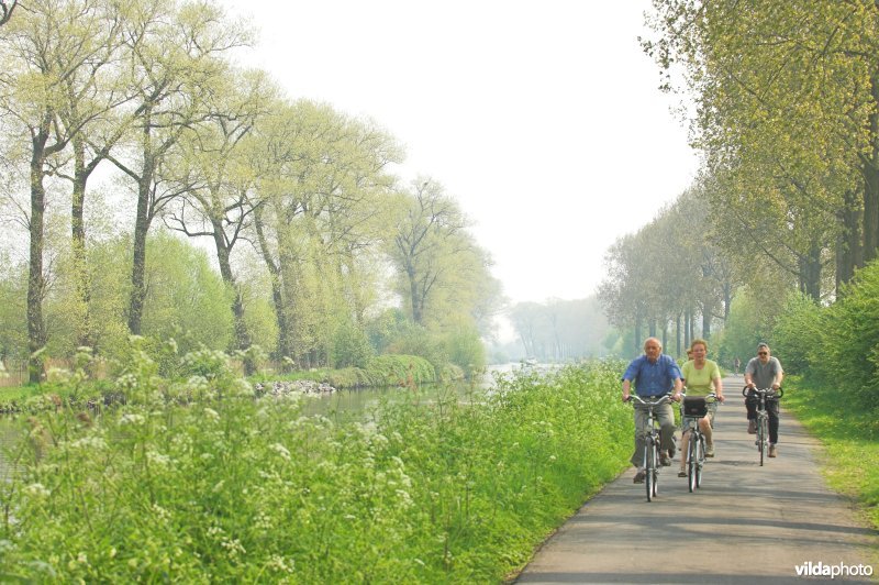 Fietsers langs de Damse vaart