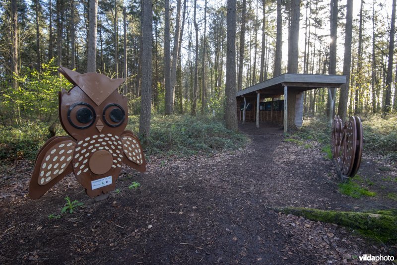 onthaalpunt met geboortemonument in het provinciaal natuurdomein Hospicebossen