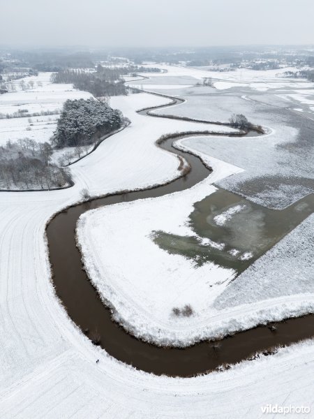 Gedeeltelijk overstroomde Demervallei