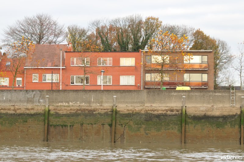 Bebouwing naast de Schelde