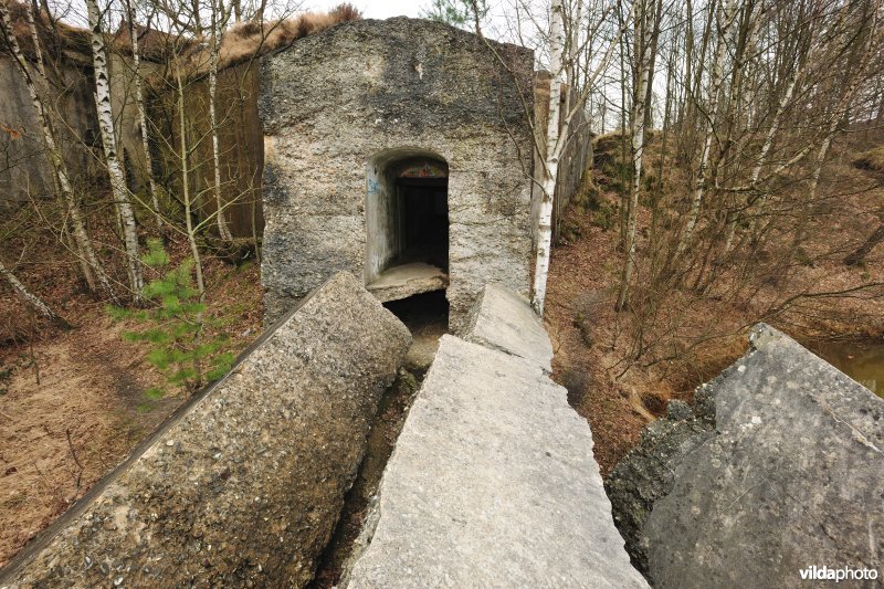 Verwoeste linkervleugel fort Brasschaat