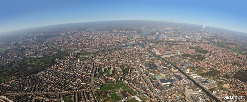 Luchtfoto van Antwerpen stad