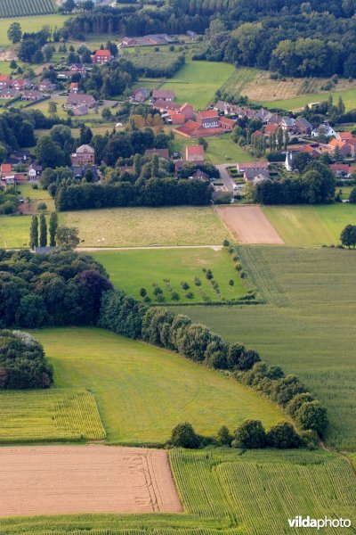 Een holle weg tussen de akkers